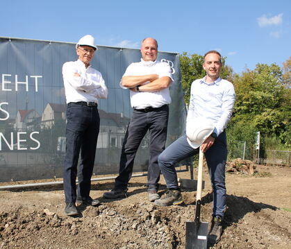 GfB-Geschäftsführer Wolfgang Konz, Gerald Leitinger, Projektsteuerung, und Stefan Konz, Assistent der Geschäftsführung