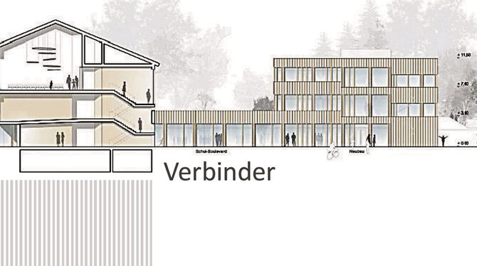 Drei Etagen hoch wird der Anbau ans Dietrich-Bonhoeffer-Gymnasium in Metzingen, der auf rund 1 000 Quadratmetern alle naturwisse