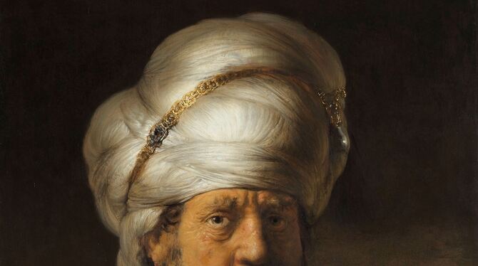 Psychologische Studie eines Patriarchen mit Turban: Rembrandts »Brustbild eines Mannes in orientalischer Kleidung«.  FOTO: RIJKS