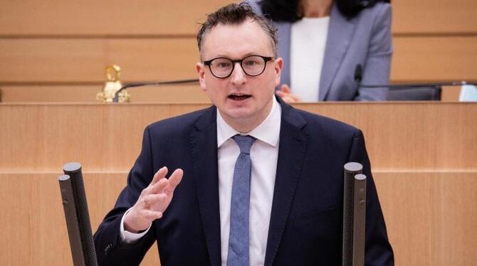 Andreas Schwarz spricht im Landtag von Baden-Württemberg Andreas Schwarz spricht im Landtag von Baden-Württemberg