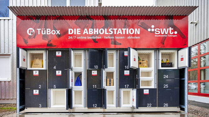 Die Abholstation Tü-Box befindet sich an der Eisenhutstraße.  FOTO: STADTWERKE