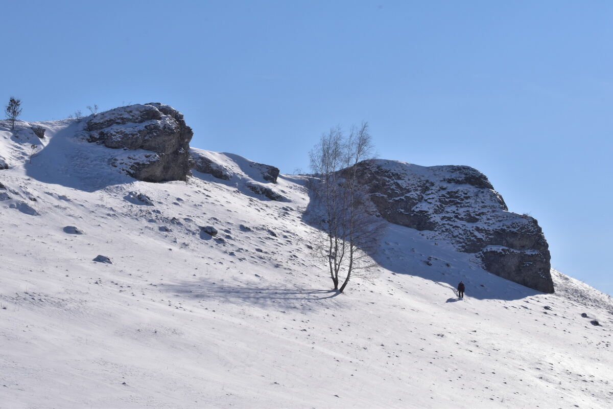 Alpiner Schneewanderer im Rinnenta.
