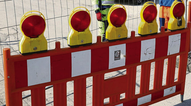 Parkplatz Achalm Eine Absperrung.
