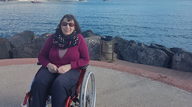 Inge Scheu im Jahr 2019, als sie trotz ALS noch mobil war.  FOTO: PRIVAT