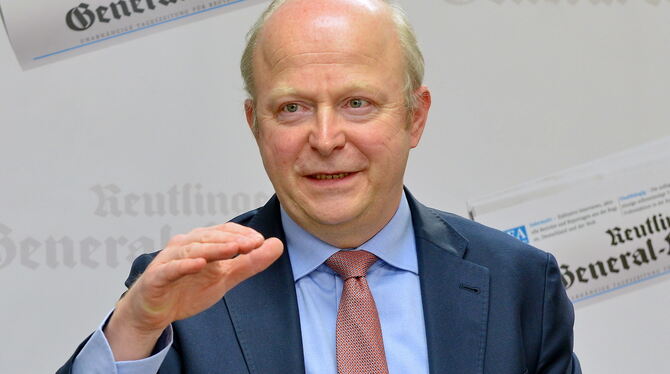 Der stellvertretende Fraktionschef der FDP im Bundestag, Michael Theurer am Reutlinger Burgplatz: Müssen weg davon, nur auf Inzi