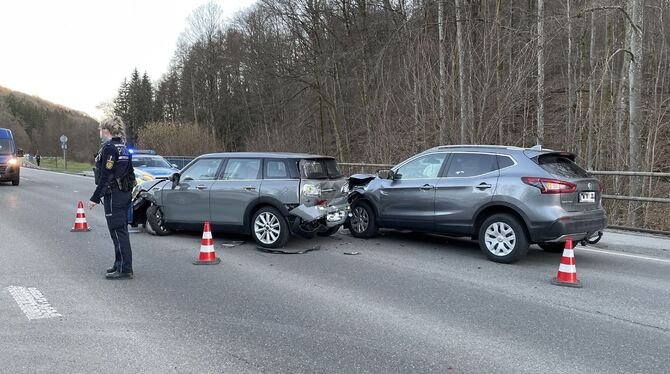 Zwei Menschen wurden bei dem Unfall zwischen Bebenhausen und Tübingen leicht verletzt.