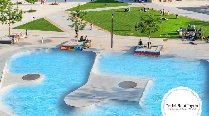 Die Fotomontage eines Pools im Skatepark hat die Stadtmarketing und Tourismus Reutlingen GmbH veröffentlicht.