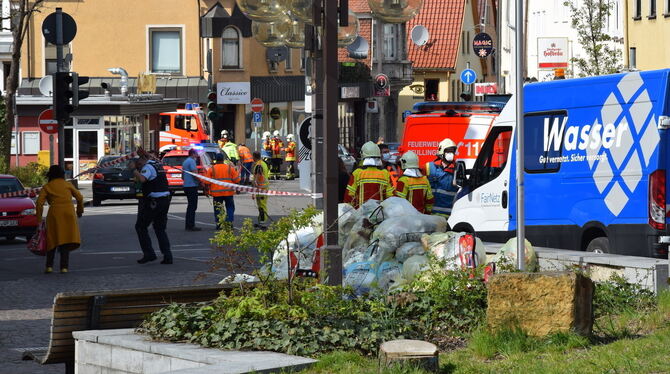 Der Lindenplatz in Pfullingen wurde zwischenzeitlich abgesperrt.