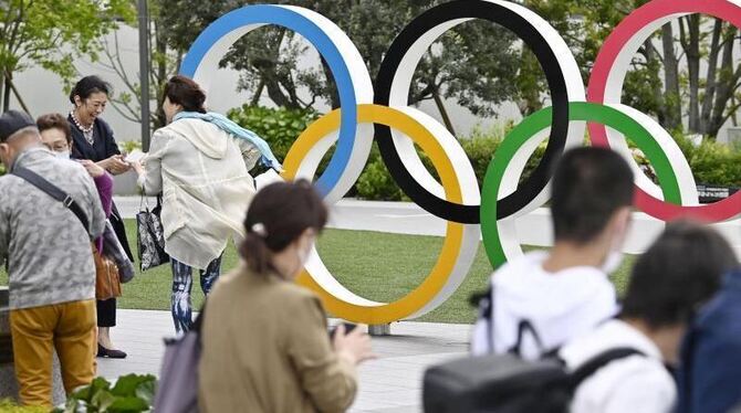 Die Olympischen Ringe in Tokio.