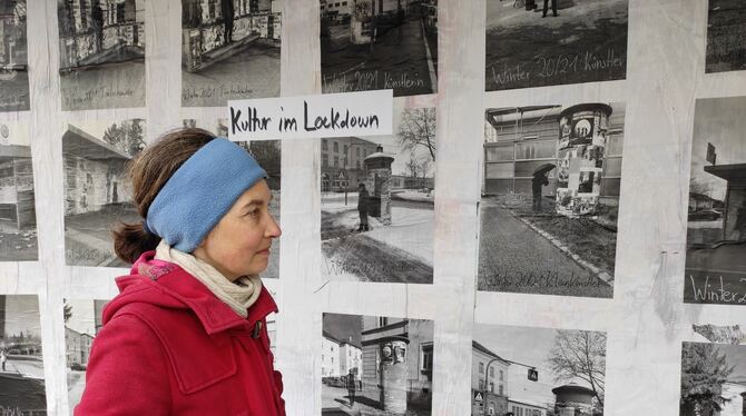 Das Fotoprojekt »Kultur im Lockdown« der Eninger Künstlerin Christine Haag ist an den Bushaltestellen Wenge, Weberei, Friedrichs