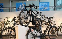 Verschiedene Modelle von Elektro-Fahrrädern sind in einem Fahrrad-Geschäft ausgestellt. Foto: Philipp Brandstädter/dpa/Archiv