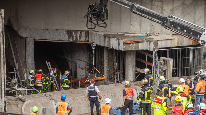 Ein Gerüst im Leuze-Tunnel ist zusammengebrochen.