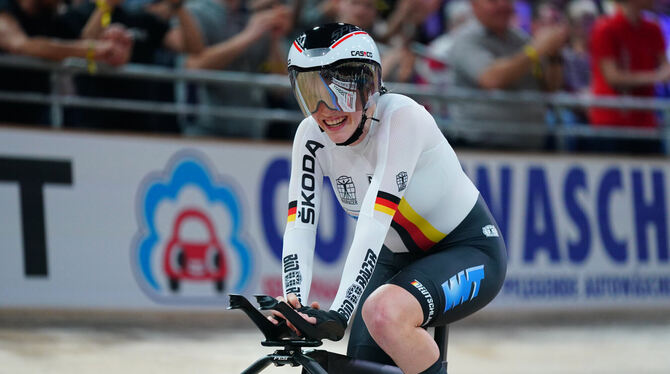Bahnradfahrerin Franziska Brauße hat gute Chancen auf eine Olympia-Nominierung. Foto: Peters/Witters