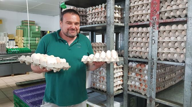 Frank Zeebs Hühner legen jeden Tag rund 10 000 Eier. Mit dem Label »Huhn & Hahn« verpflichtet er sich zur Aufzucht der Bruderkük