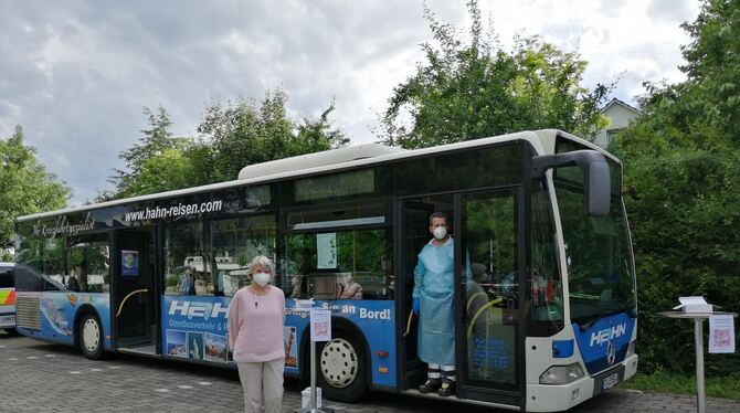 Schnelltests Omnibus Räte in Eningen tagen. Schnelltest-Angebot auf Omnibus verlagert.