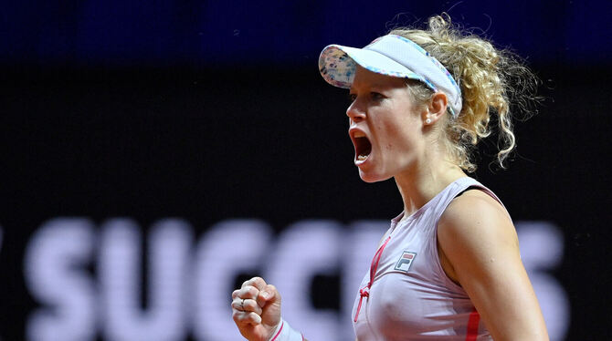 Laura Siegemund aus Metzingen jubelt über einen Punktgewinn.