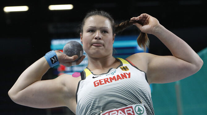 Christina Schwanitz fehlt in ihrer Karriere nur olympisches Edelmetall.  FOTO: VOJINOVIC/DPA
