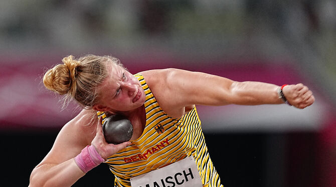 Kugelstoßerin Katharina Maisch aus Bempflingen im Qualifikations-Wettkampf für das Olympia-Finale.