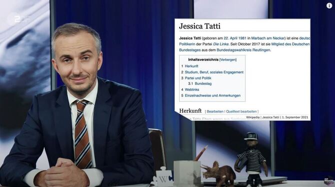 Der Wikipedia-Eintrag der Linken-Bundestagsabgeordneten Jessica Tatti war Thema in der ZDF-Sendung »Magazin Royale«.