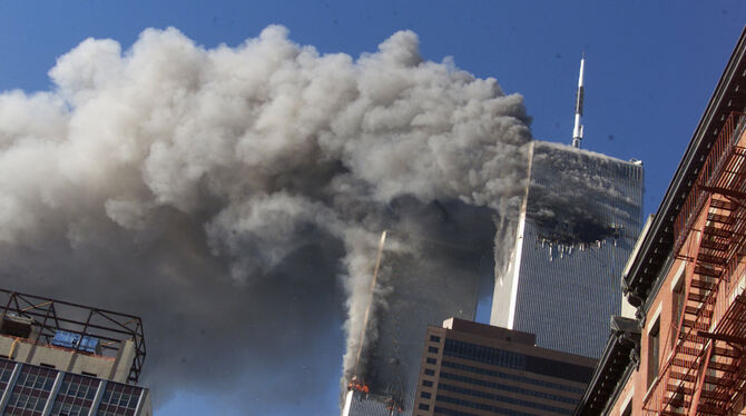 Feuer und Rauchschwaden am World Trade Center.
