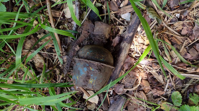 Eine französische Handgranate wurde auf dem Gelände des Eninger Waldkindergartens entdeckt.