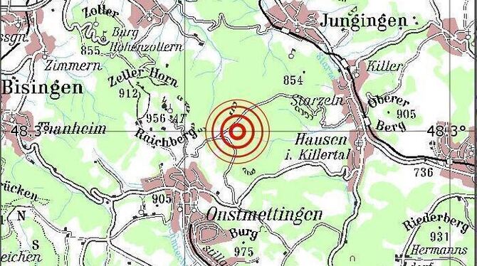 Am Montag kam es zu mehreren Erdbeben rund um Albstadt im Zollernalbkreis.
