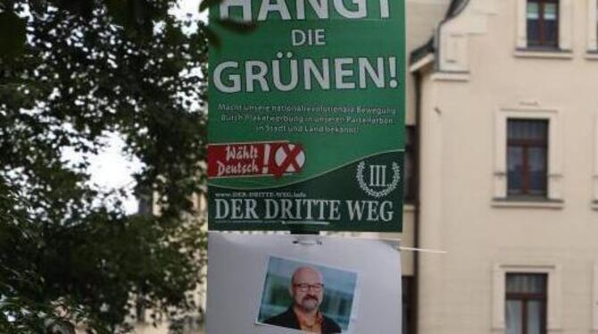 »Hängt die Grünen«-Wahlplakat