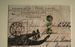 Collage der gebürtigen Reutlingerin Katinka Manzau-Feddern auf Basis einer historischen Postkarte. 