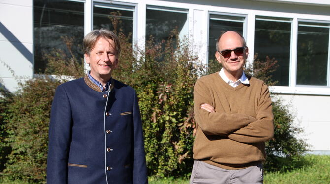 Geschäftsführer Jürg Stahl (rechts) und Finanz- und Personalleiter Peter Hiller von der Ancosys GmbH, aufgenommen am künftigen S