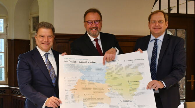 Vor 25 Jahren entstand die »Regionale Standortinitiative Neckar-Alb« als Vorläufer des Regionalforums. Darauf machten (von links
