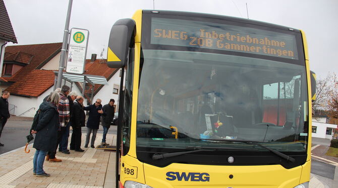 Barrierefrei in den Bus: Mit Unterstützung des Landes hat die Stadt Gammertingen ihren Busbahnhof ausgebaut. Aktuell halten hier