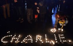 Trauer um die Opfer des Anschlags auf Charlie Hebdo in Straßburg.