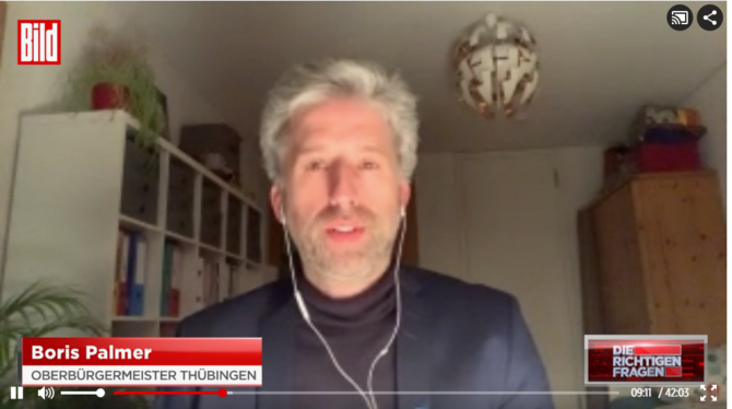 Boris Palmer bei Bild-TV am Sonntag.