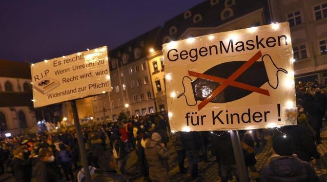 Proteste gegen die Corona-Maßnahmen in Augsburg