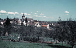 Ob auf dieser Aufnahme – sie datiert aus dem Mai 1950 – tatsächlich die Kreisstadt Horb am Neckar verewigt wurde? Hinweise erbet