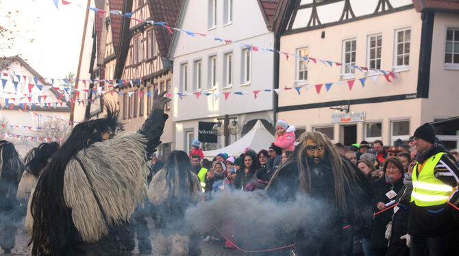 Das Mottles Heer aus Pfullingen organisiert, dass zehn Zünfte in den Bussen der RSV Schabernack treiben.