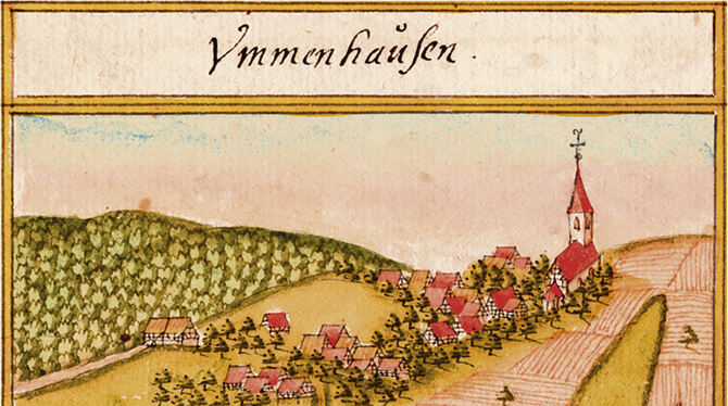 In der Jubiläumsausstellung sind Schätze wie die Kiesersche Forstkarte zu sehen, die ein beschauliches »Ummenhausen« zeigen. In In der Jubiläumsausstellung sind Schätze wie die Kiesersche Forstkarte zu sehen, die ein beschauliches »Ummenhausen« zeigen. In