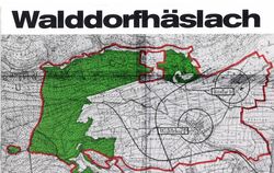 Walddorf und Häslach sind im März 1972 zu einer Gemeinde geworden. Das zeigt diese Grafik mit den Gemarkungsgrenzen.  FOTO: GEA-