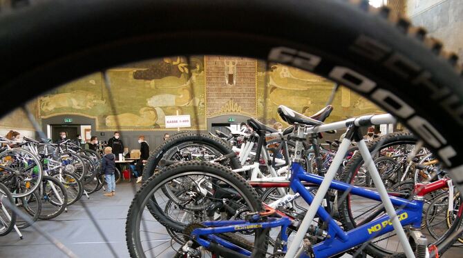 Beim Radflohmarkt in Pfullingen, den der MTB Club organisiert, gab's Räder für kleine und große Radler, Zubehör und E-Bikes. Die