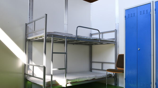 In der Festhalle Mittelstadt wurde eine Unterkunft für Kriegsflüchtlinge eingerichtet, die nur in Notfall genutzt werden soll, w