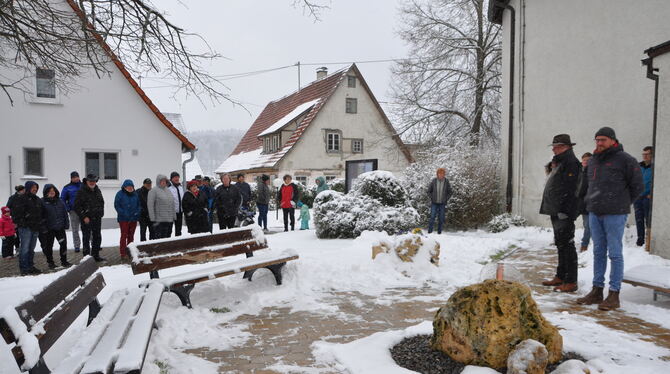 Der neue Brunnen in Ohnastettens Mitte kommt gut an.