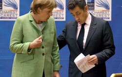 NATO-Gipfel in Bukarest - Merkel und Sarkozy