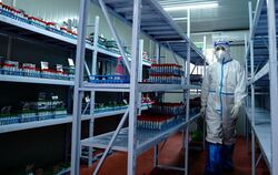 Coronavirus-Testlabor in Shanghai