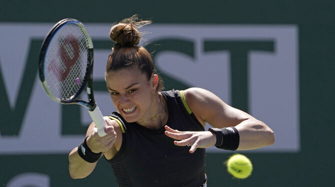 In Aktion: Die griechische Powerfrau Maria Sakkari will in Stuttgart eine dominante Rolle spielen.  FOTO: TERRILL/DPA
