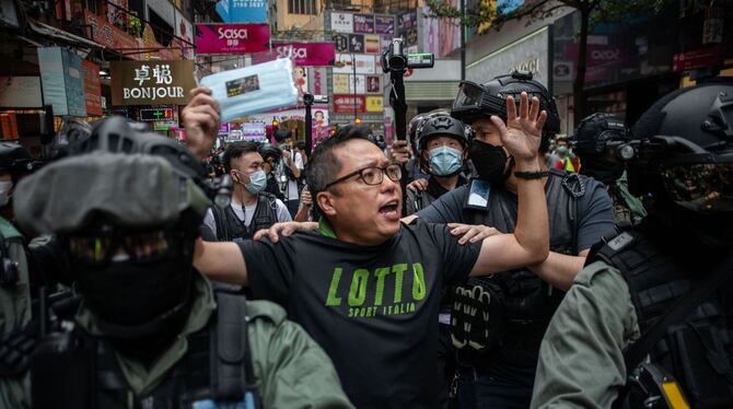 Tam Tak-chi bei Protesten in Hongkong