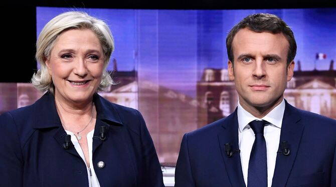 Marine Le Pen und Emmanual Macron
