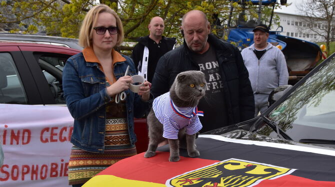 Teilnehmer des Autokorsos.