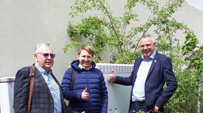 Breitbandausbau durch Liberty Networks in Grafenberg und Kohlberg (von links): Wolfram Jeske, technische Leitung Ausbau, Thomas