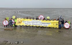 Aktion gegene Ölförderung im Wattenmeer