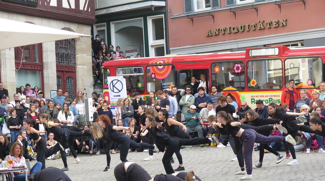 Für den Eröffnungsact der Kulturnacht hatten die Tübinger Tanzschulen Danzon und Go Dance ihre Kräfte gebündelt.  FOTOS: STRÖHLE
